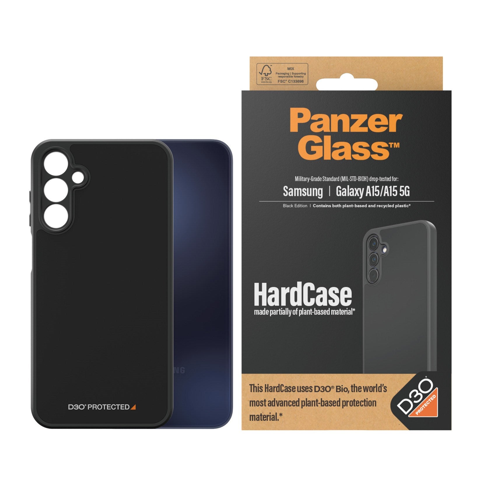 PanzerGlass® HardCase Black with D3O® Samsung Galaxy A15 | A15 5G